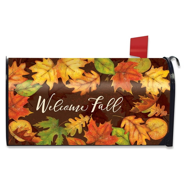 Leaf Toss Fall Magnetic Mailbox Cover Colored Leaves Autumn Standard